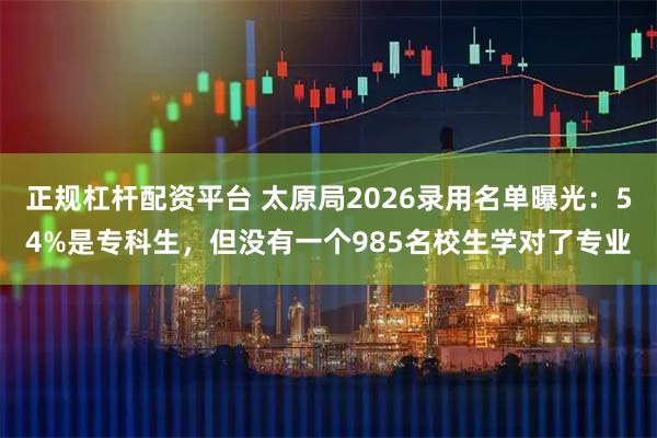 正规杠杆配资平台 太原局2026录用名单曝光：54%是专科生，但没有一个985名校生学对了专业